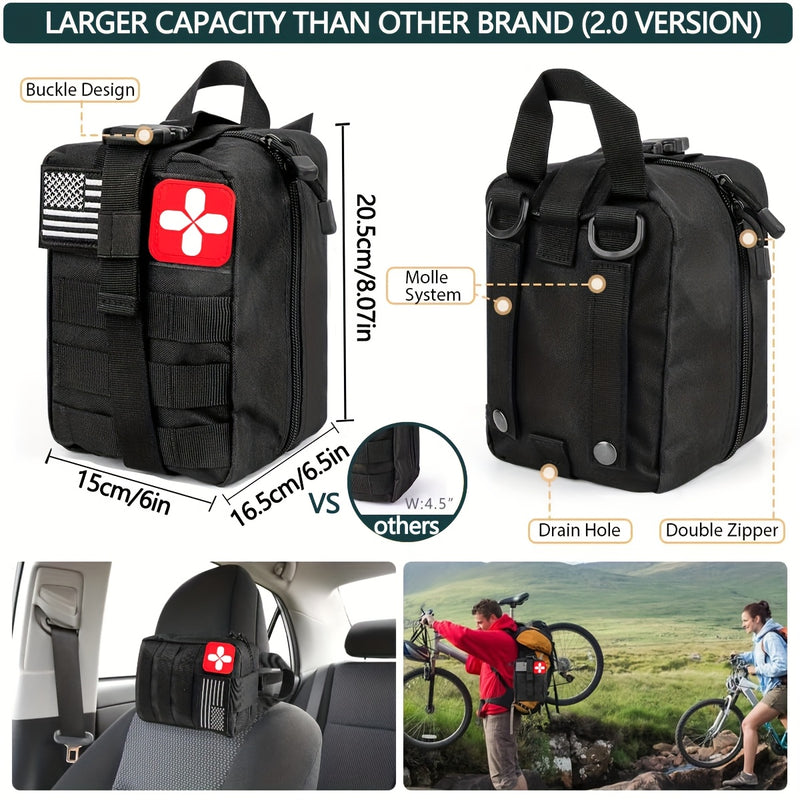 Survival Kit, 320pcs Survival Emergency Gear And Supplies with First Aid Kit Pouch, Emergency Kit with Tent, Camping Axe Hammer, Survival Shovel for Earthquake, Outdoor Adventure, Hiking, Hunting, Great Gift Idea for Men Wome