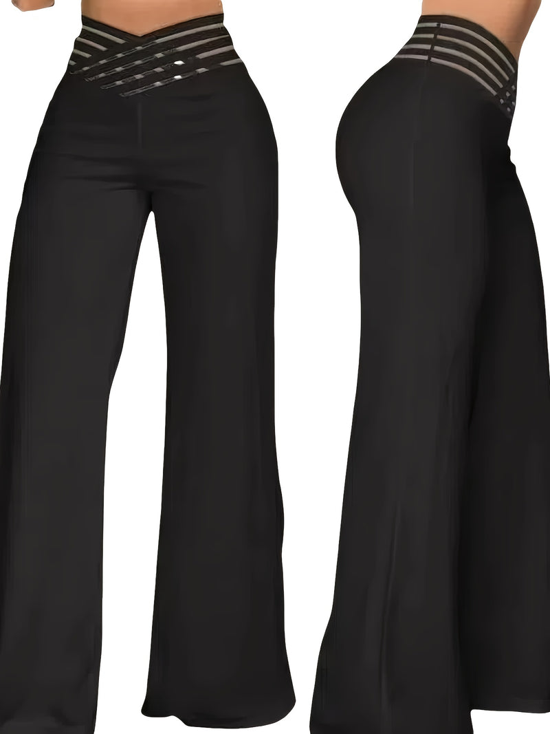 Summer Long Pants, Elegant Wide-Leg Flare Trousers