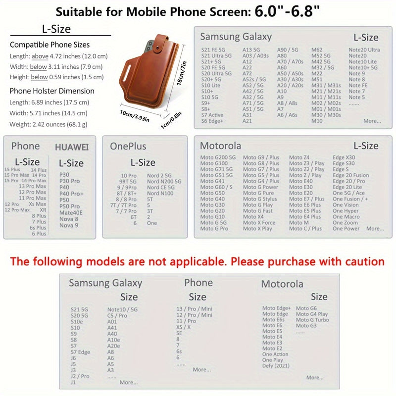 Premium Genuine Leather Retro Phone Pouch - Ultra-Slim, Hands-Free, Belt Hanging - Durable & Stylish Outdoor Mobile Phone Bag with Anti-Theft Design