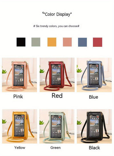 Touch Screen Mobile Phone Bag Female Cross Bag Anti-theft Multi-functional Shoulder Transparent Mini Small Bag Purse Mobile Phone Bag, Mommy Bag, Christmas, Halloween, Thanksgiving Day Gift