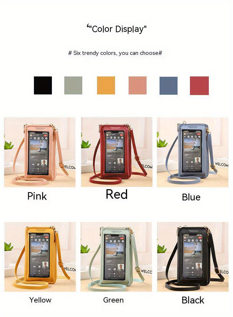 Touch Screen Mobile Phone Bag Female Cross Bag Anti-theft Multi-functional Shoulder Transparent Mini Small Bag Purse Mobile Phone Bag, Mommy Bag, Christmas, Halloween, Thanksgiving Day Gift