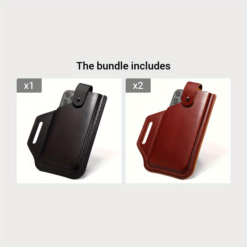 Premium Genuine Leather Retro Phone Pouch - Ultra-Slim, Hands-Free, Belt Hanging - Durable & Stylish Outdoor Mobile Phone Bag with Anti-Theft Design