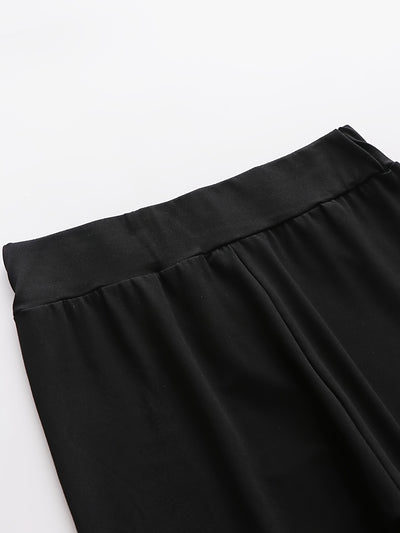 Rhinestone Skinny Pants, Casual Elastic Waist Every Day Pants, Women's Clothing