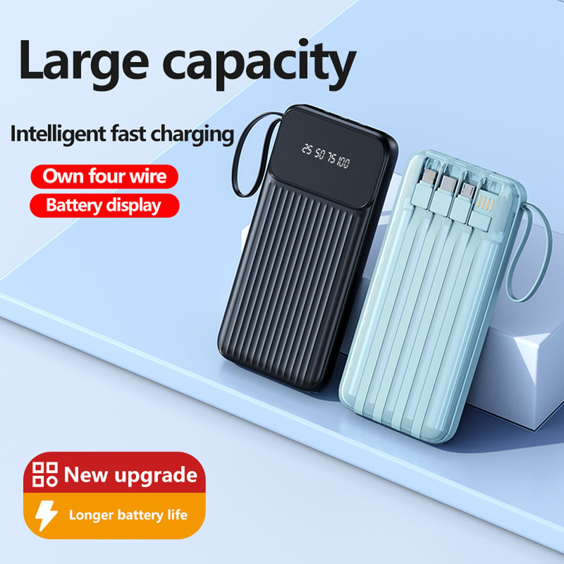 Universal Portable Phone Charger, Built-in Cable Large Capacity 20000mAh Mobile Power Supply, Easy And Fast USB Battery Pack External Phone Charger, Suitable For Samsung, IPhone, IPad, Etc
