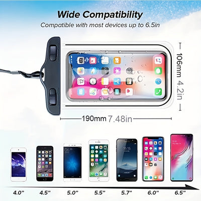 1pc/2pcs Waterproof Mobile Phone Bag for Outdoor Activities - Touch Screen Compatible, Lightweight and Transparent