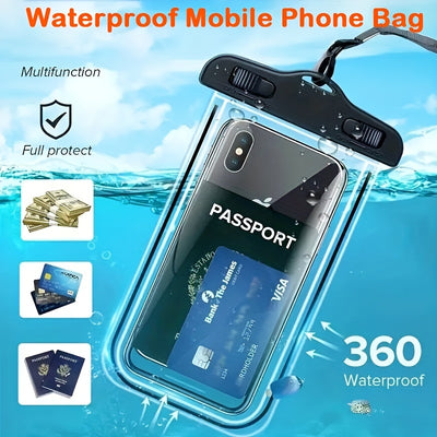 1pc/2pcs Waterproof Mobile Phone Bag for Outdoor Activities - Touch Screen Compatible, Lightweight and Transparent