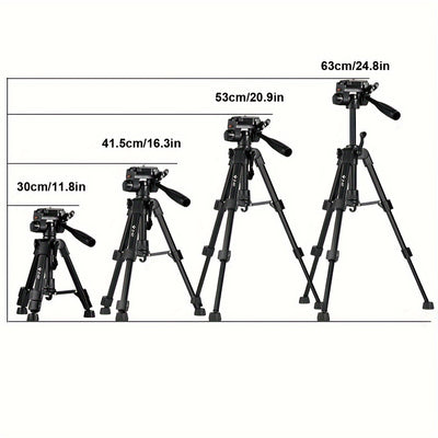 Professional Photography Camera Stand 360° Rotating Bracket Portable Stable Desktop Tripod SLR Camera Photography Video Live with Storage Bag Mobile Phone Clip