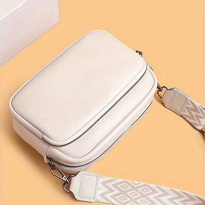New Women's Small Square Bag, Versatile PU Travel Wallet Mobile Phone Bag, Casual Solid Color Small Handbag