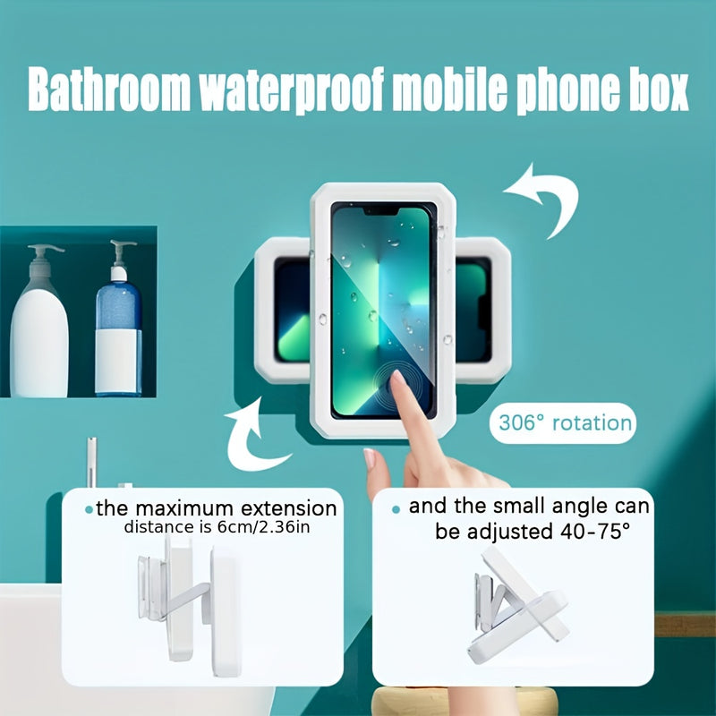 Retractable Rotatable Waterproof Lazy Mobile Phone, Shower And Wall Bracket Phone Shower Case