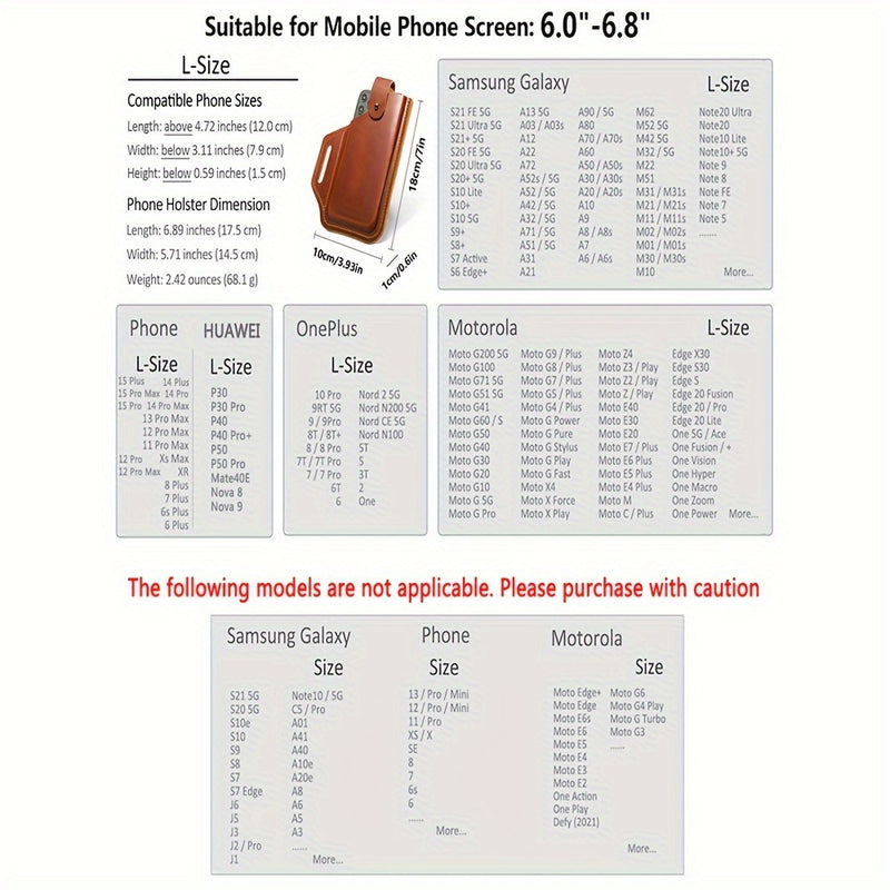 Premium Genuine Leather Retro Phone Pouch - Ultra-Slim, Hands-Free, Belt Hanging - Durable & Stylish Outdoor Mobile Phone Bag with Anti-Theft Design