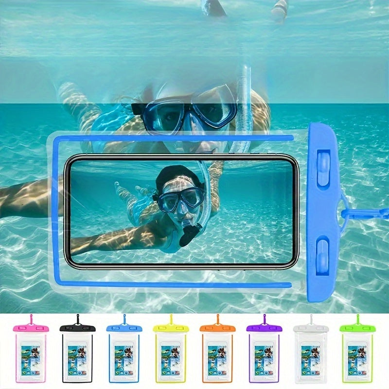 Glow-in-the-Dark Waterproof Phone Pouch for Swimming and Diving - Universal Sealed Dry Bag for Mobile Phones