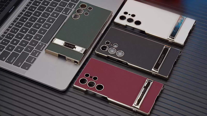 Artificial Leather Bracket Mobile Phone Case Protective Case For Samsung S24Ultra