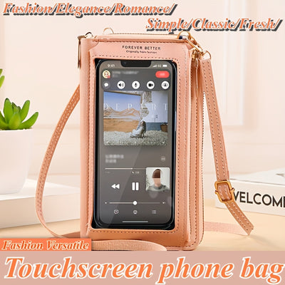 Touch Screen Mobile Phone Bag Female Cross Bag Anti-theft Multi-functional Shoulder Transparent Mini Small Bag Purse Mobile Phone Bag, Mommy Bag, Christmas, Halloween, Thanksgiving Day Gift