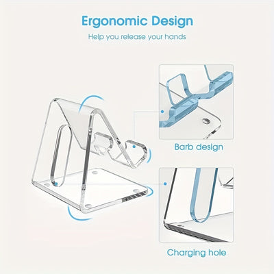 Acrylic Transparent Mobile Phone Stand Tablet Desktop Creative Watching TV Lazy Portable Multifunctional Mobile Phone Stand Simple Mobile Phone Stand Storage Rack