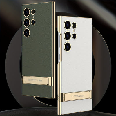 Artificial Leather Bracket Mobile Phone Case Protective Case For Samsung S24Ultra