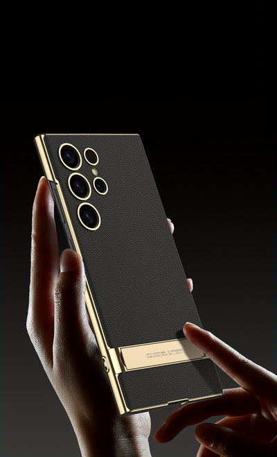 Artificial Leather Bracket Mobile Phone Case Protective Case For Samsung S24Ultra