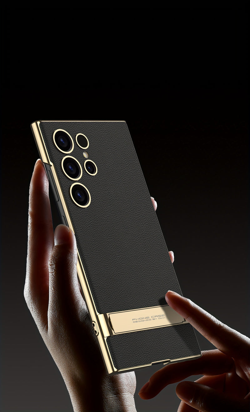 Artificial Leather Bracket Mobile Phone Case Protective Case For Samsung S24Ultra