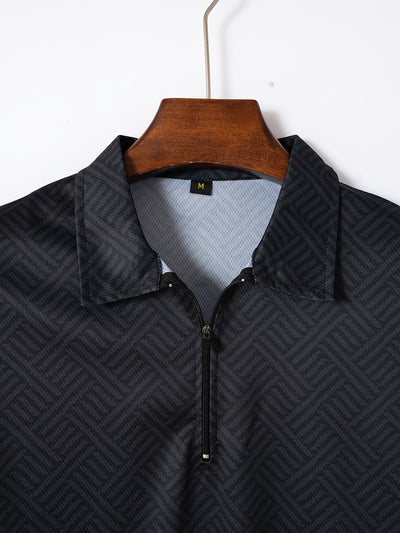 Mens 2Pcs Casual Summer Set - Breezy Short Sleeve Shirt with Matching Drawstring Shorts - Ideal for Vacation & Workout