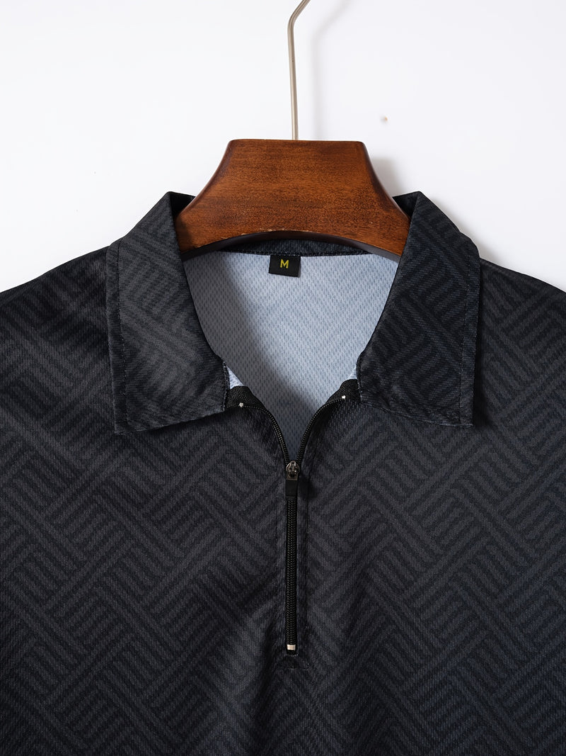 Mens 2Pcs Casual Summer Set - Breezy Short Sleeve Shirt with Matching Drawstring Shorts - Ideal for Vacation & Workout