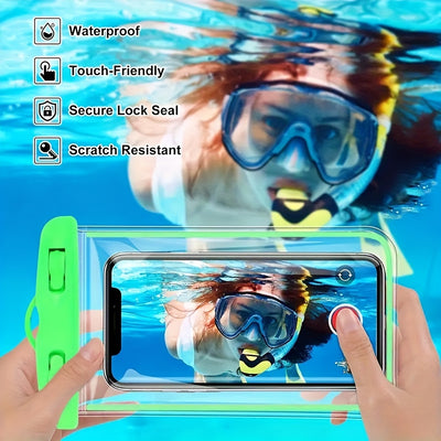 Glow-in-the-Dark Waterproof Phone Pouch for Swimming and Diving - Universal Sealed Dry Bag for Mobile Phones