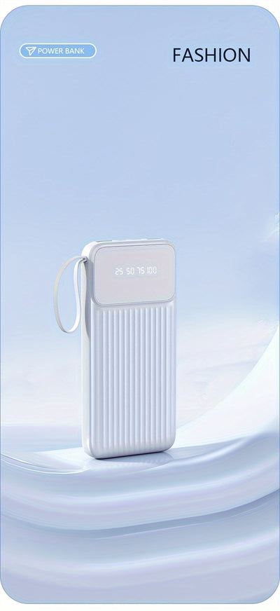 Universal Portable Phone Charger, Built-in Cable Large Capacity 20000mAh Mobile Power Supply, Easy And Fast USB Battery Pack External Phone Charger, Suitable For Samsung, IPhone, IPad, Etc