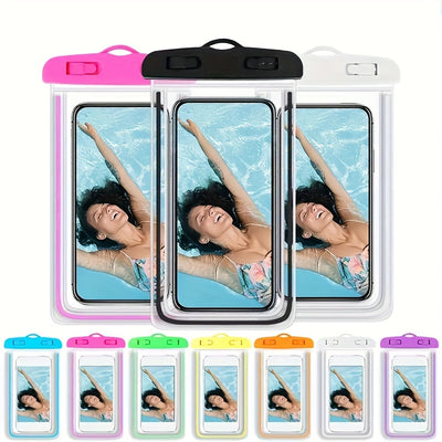 Glow-in-the-Dark Waterproof Phone Pouch for Swimming and Diving - Universal Sealed Dry Bag for Mobile Phones