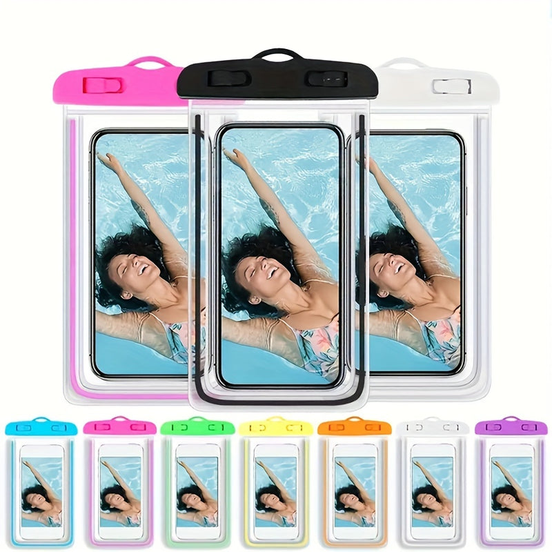 Glow-in-the-Dark Waterproof Phone Pouch for Swimming and Diving - Universal Sealed Dry Bag for Mobile Phones