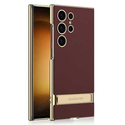 Artificial Leather Bracket Mobile Phone Case Protective Case For Samsung S24Ultra