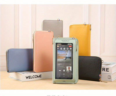 Touch Screen Mobile Phone Bag Female Cross Bag Anti-theft Multi-functional Shoulder Transparent Mini Small Bag Purse Mobile Phone Bag, Mommy Bag, Christmas, Halloween, Thanksgiving Day Gift