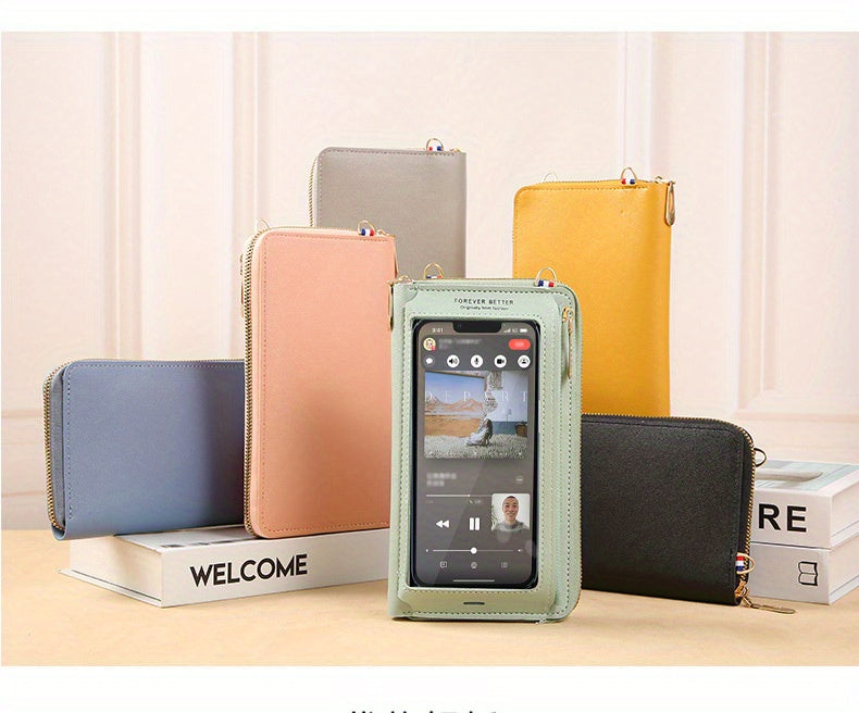 Touch Screen Mobile Phone Bag Female Cross Bag Anti-theft Multi-functional Shoulder Transparent Mini Small Bag Purse Mobile Phone Bag, Mommy Bag, Christmas, Halloween, Thanksgiving Day Gift