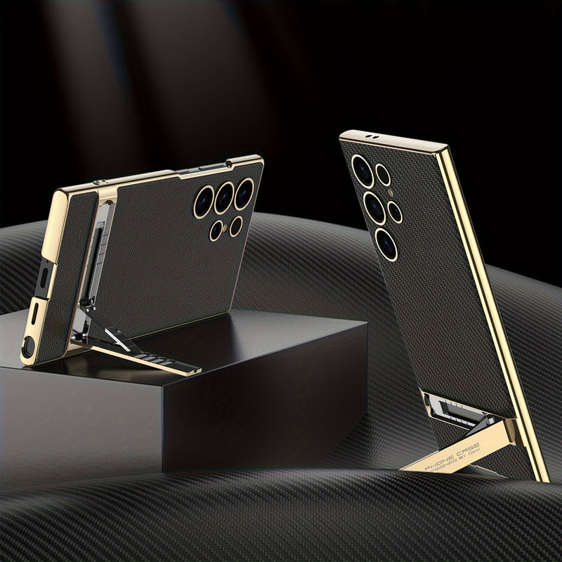 Artificial Leather Bracket Mobile Phone Case Protective Case For Samsung S24Ultra