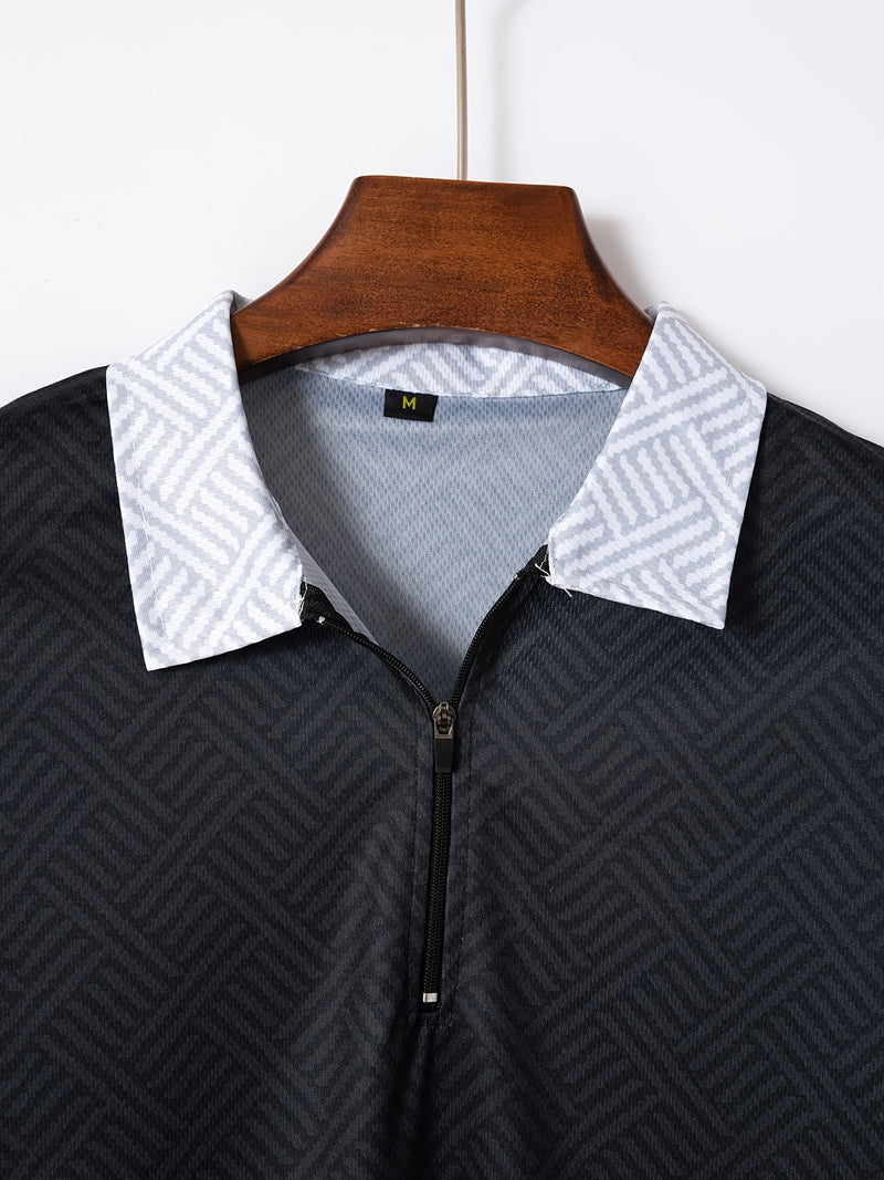 Mens 2Pcs Casual Summer Set - Breezy Short Sleeve Shirt with Matching Drawstring Shorts - Ideal for Vacation & Workout