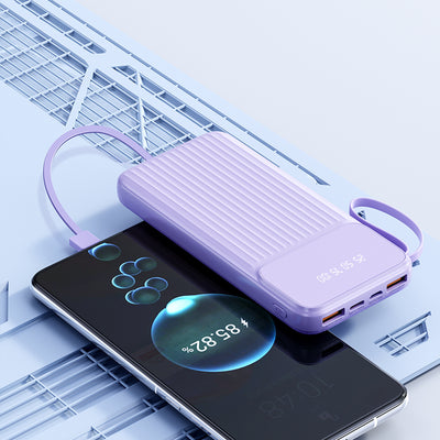 Universal Portable Phone Charger, Built-in Cable Large Capacity 20000mAh Mobile Power Supply, Easy And Fast USB Battery Pack External Phone Charger, Suitable For Samsung, IPhone, IPad, Etc