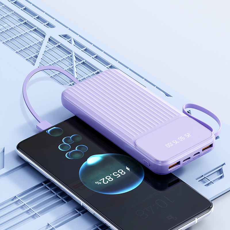 Universal Portable Phone Charger, Built-in Cable Large Capacity 20000mAh Mobile Power Supply, Easy And Fast USB Battery Pack External Phone Charger, Suitable For Samsung, IPhone, IPad, Etc