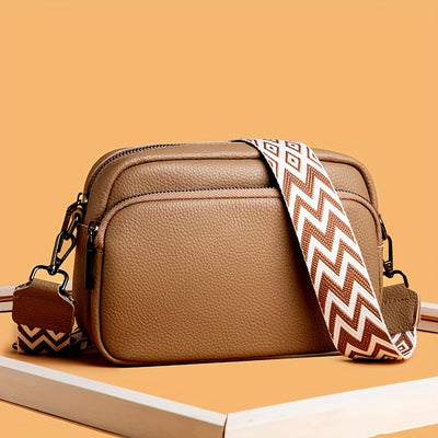 New Women's Small Square Bag, Versatile PU Travel Wallet Mobile Phone Bag, Casual Solid Color Small Handbag