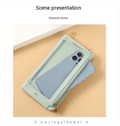 Touch Screen Mobile Phone Bag Female Cross Bag Anti-theft Multi-functional Shoulder Transparent Mini Small Bag Purse Mobile Phone Bag, Mommy Bag, Christmas, Halloween, Thanksgiving Day Gift