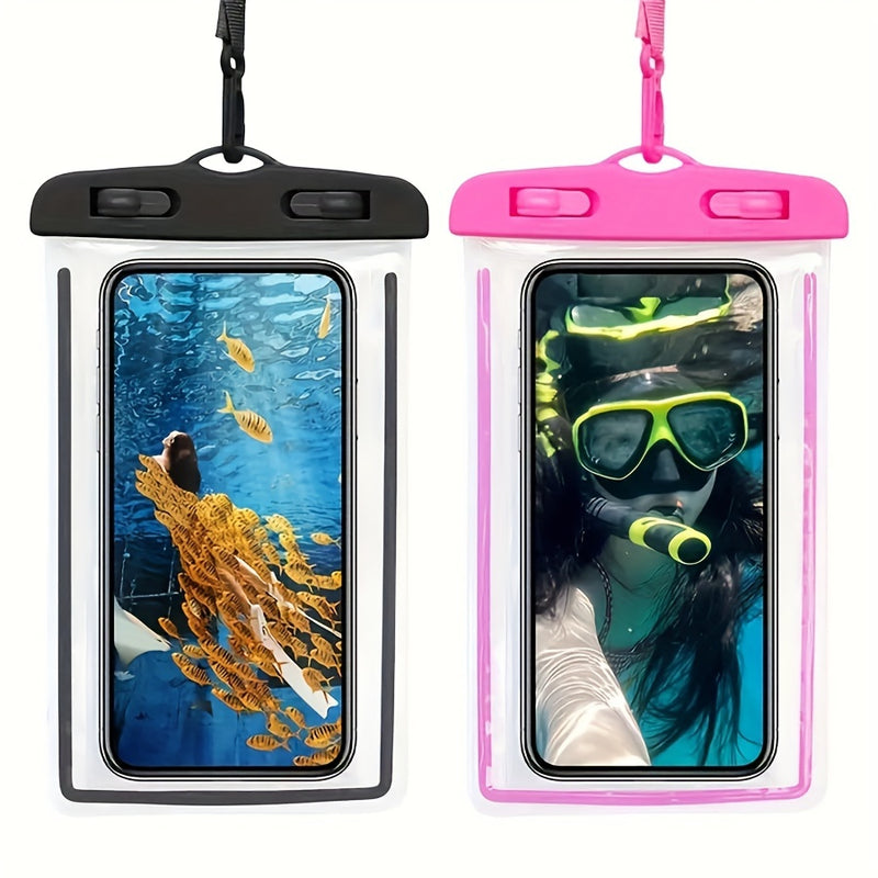 Glow-in-the-Dark Waterproof Phone Pouch for Swimming and Diving - Universal Sealed Dry Bag for Mobile Phones