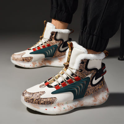 Men's 2023 New Snow Boots, Warm Fleece Cozy Non-slip Ankle Boots Plush Comfy Outdoor Shoes Walking Sneakers, Winter