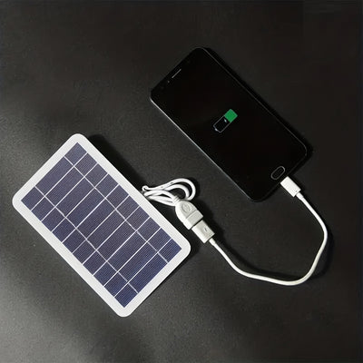 1pc Solar Portable Charging Panel Outdoor Waterproof Solar USB Charger Is Suitable For Outdoor Travel And Camping, Mobile Power, Mobile Phone Charging Bank, Flashlight, Fan