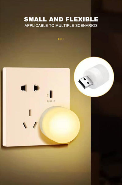1pc Wireless Led Night Light With Usb Socket Mobile Power Charging Small Round Book Lamp Eye Protection Book Reading Bedroom Light