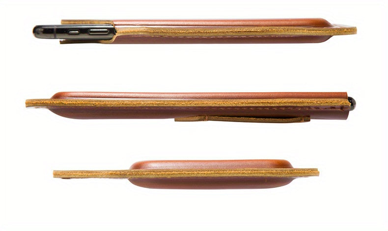 Premium Genuine Leather Retro Phone Pouch - Ultra-Slim, Hands-Free, Belt Hanging - Durable & Stylish Outdoor Mobile Phone Bag with Anti-Theft Design