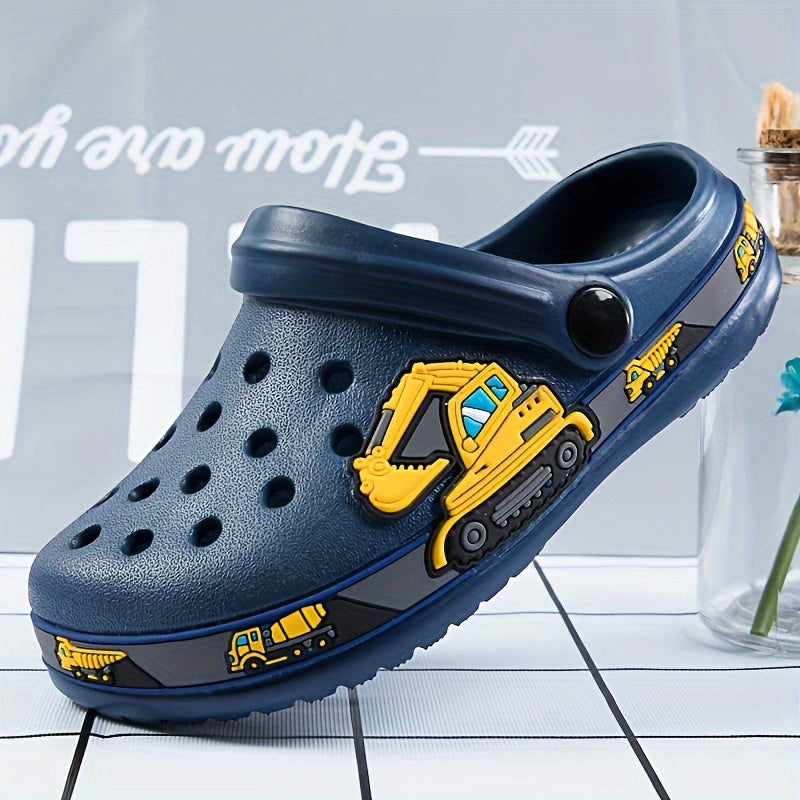 Boys & Girls Fun Cartoon Flip Flops - Water-Resistant Beach Slippers with Cushioned Comfort for Swimming Adventures