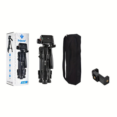 Professional Photography Camera Stand 360° Rotating Bracket Portable Stable Desktop Tripod SLR Camera Photography Video Live with Storage Bag Mobile Phone Clip