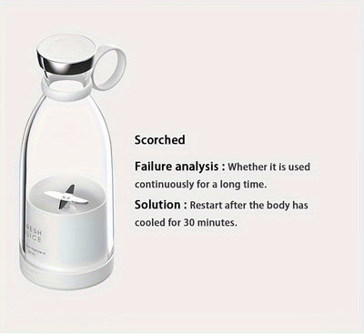 11.83oz Portable Electric Wireless Mini Fruit Blender Juicer - Perfect for On-the-Go!