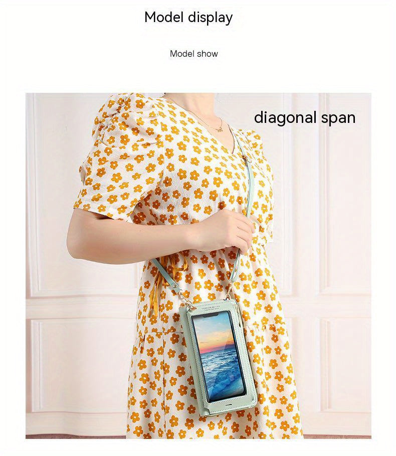 Touch Screen Mobile Phone Bag Female Cross Bag Anti-theft Multi-functional Shoulder Transparent Mini Small Bag Purse Mobile Phone Bag, Mommy Bag, Christmas, Halloween, Thanksgiving Day Gift