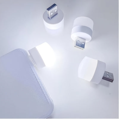 1pc Wireless Led Night Light With Usb Socket Mobile Power Charging Small Round Book Lamp Eye Protection Book Reading Bedroom Light