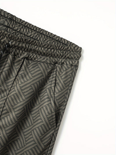 Mens 2Pcs Casual Summer Set - Breezy Short Sleeve Shirt with Matching Drawstring Shorts - Ideal for Vacation & Workout