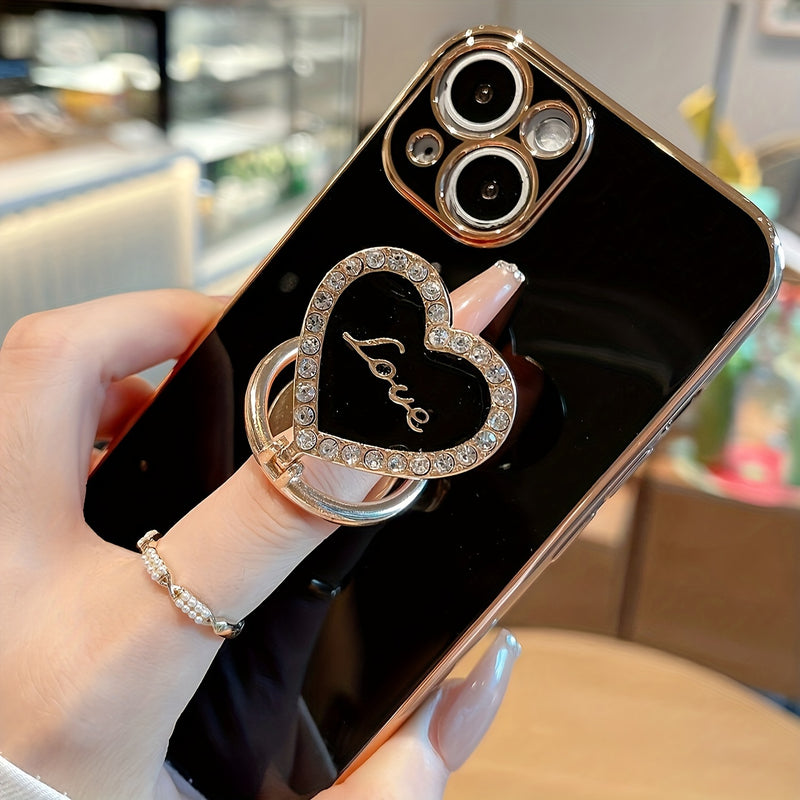 Mobile Phone Case With Electroplated Metal Folding Rotating Bracket Suitable For Iphone 7 8 XR XS 11 12 13 14 15 Pro Max Plus