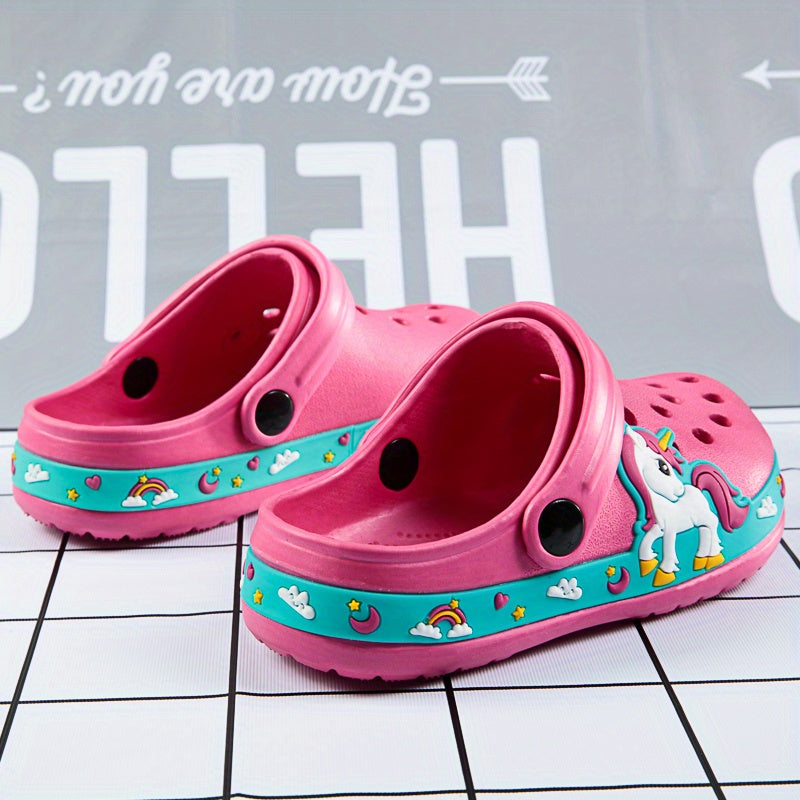 Boys & Girls Fun Cartoon Flip Flops - Water-Resistant Beach Slippers with Cushioned Comfort for Swimming Adventures