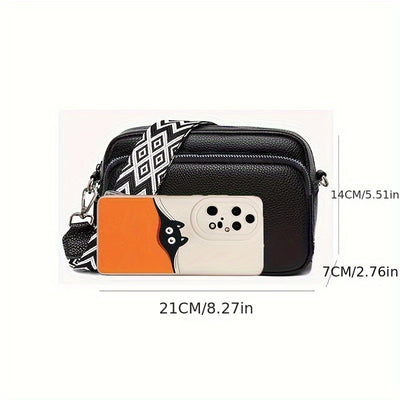 New Women's Small Square Bag, Versatile PU Travel Wallet Mobile Phone Bag, Casual Solid Color Small Handbag